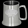 Wedding Beer mug Pewter tankard square handle Groom or Groomsman Badge