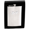 Dad or Pop Hip flask Stainless steel with Dad or Pop Pewter Silver badge