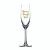 Marry Christmas Happy New Year Champagne flute single themed decal on glass