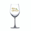 Marry Christmas Happy New Year Wine glass single themed Red or Gold decal
