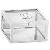 18th to 80th Birthday Jewellery box white glass with metal enamel embossed