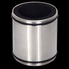 Plain stainless steel silver stubby holder with black rubber rings