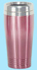 Pink plain stainless steel stubby holder in matt finish