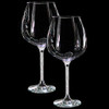 Pair of crystal filled stem wine glasses