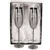 25th to 70th Pair of Anniversary stainless steel pewter finish wine goblets