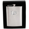 18th to 80th Birthday stainless steel hip flask with metal enamel look