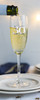 18th to 80th Birthday glass Cosmopolitan champagne flute metal enamel look