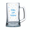 18th Birthday Glass beer mug Happy 18th Birthday in different colours on glass