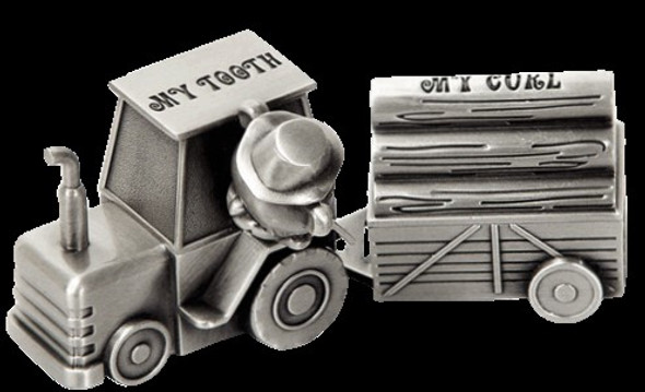 Pewter tractor theme my tooth & curl set