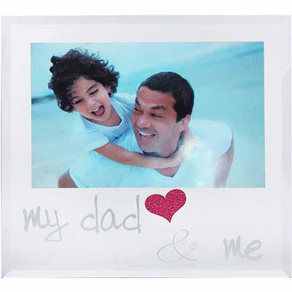 My dad & me glass photo frame, holds 4x6 inch picture