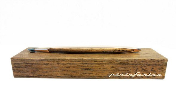 Pininfarina Cambiano 24 Carat Rose Gold Pen Inkless Tip with Cedar Wood Stand