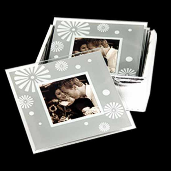 Set of 4 glass coasters with photo facility