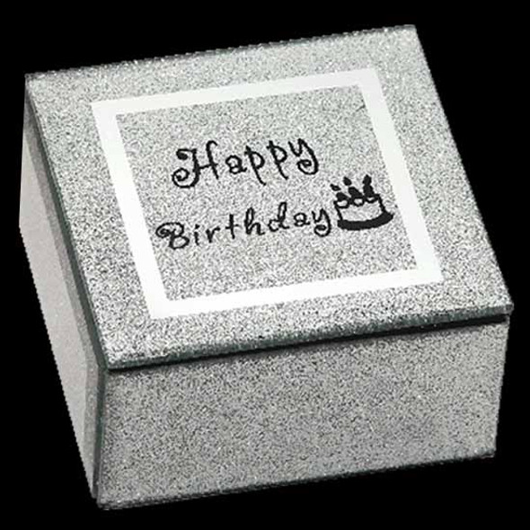 Glittered glass jewellery box for birthday