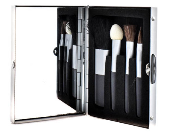 Ladies small make up brush set with mirror