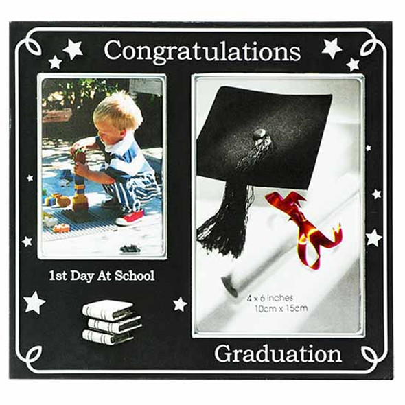 Black and white graduation collage frame