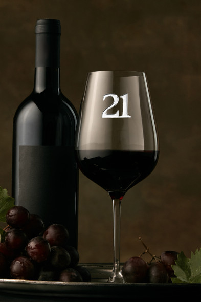 18th to 80th Birthday cosmopolitan bordeaux wine glass metal embossed