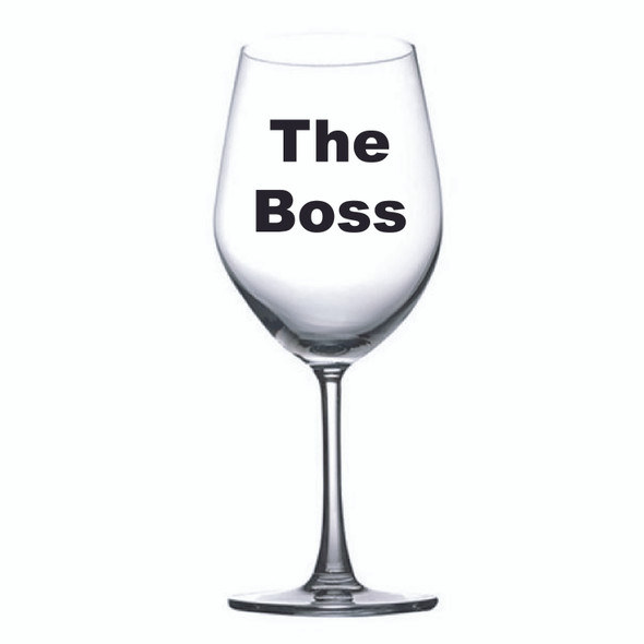 Wedding Wine glass single Wife Mum Boss - The Boss or The Real Boss decal