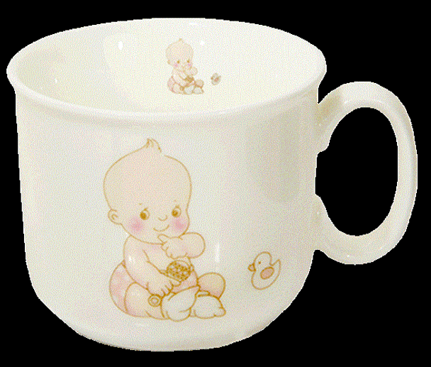 Handmade Porcelain Baby Girl Mug - Angel Collection