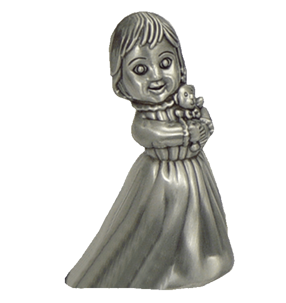 Pewter Girl shaped money bank