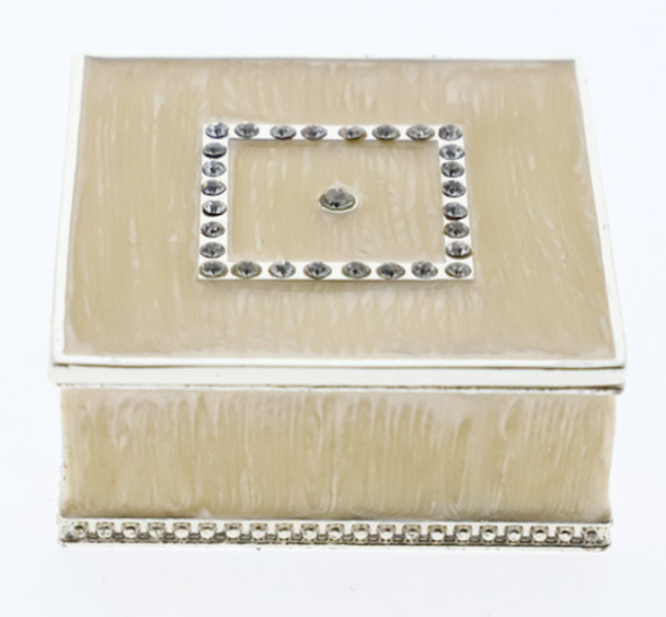 Jewellery box Square enamelled with crystal design