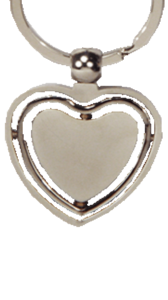 Silver revolving heart shape keychain