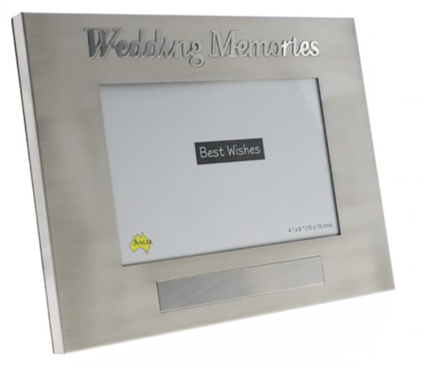 Wedding memories pewter photo frame with engravable space