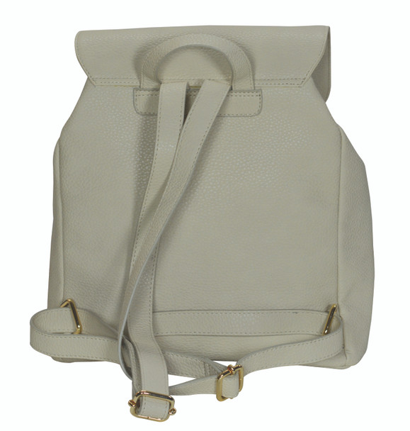 Processed Leather Ivory Backpack
