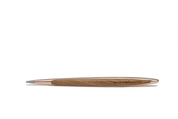 Pininfarina Cambiano 24 Carat Rose Gold Pen Inkless Tip with Cedar Wood Stand