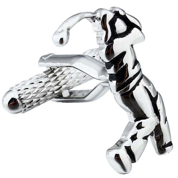 Silver rhodium golf theme cuff links