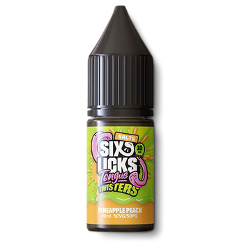 Six Licks Tongue Twisters Pineapple Peach Salts