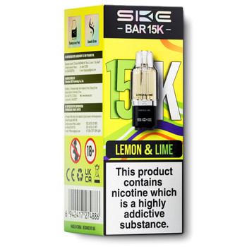 SKE Bar 15K prefilled pods lemon and lime flavour