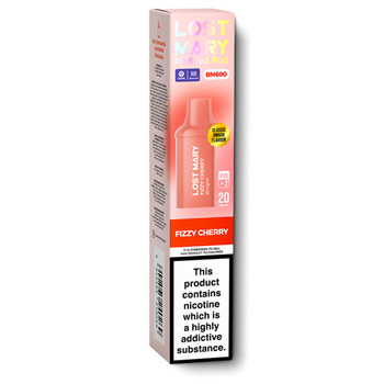 Lost Mary BM600 fizzy cherry flavour vape pod packaging