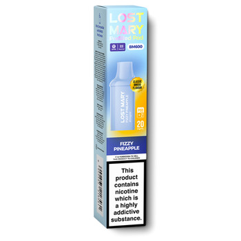 Lost Mary BM600 fizzy pineapple flavour vape pod packaging