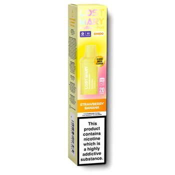 Lost Mary BM600 strawberry banana flavour vape pod packaging