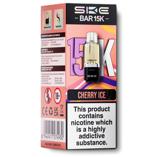 SKE Bar 15K prefilled pods cherry ice flavour