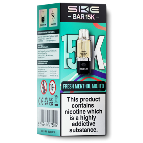 SKE Bar 15K prefilled pods fresh menthol mojito flavour