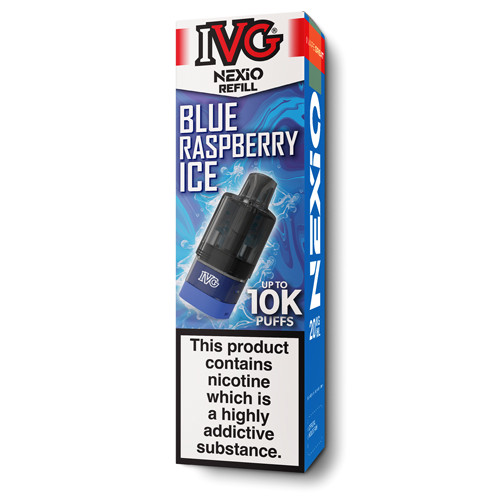 IVG Nexio prefilled pods blue raspberry ice flavour