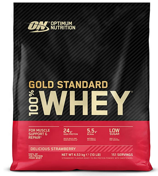 Gold Standard 100% WHEY - 10 LBS Delicious Strawberry — Optimum Nutrition — Nutrimart