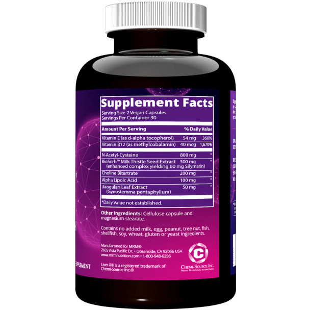 Liver-X with BioSorb- 60 Vegetarian Caps — MRM — Nutrimart (image 2)