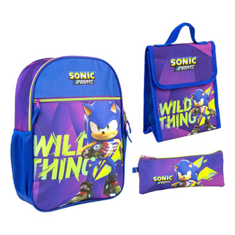 Sonic Prime Pencil Case, Lunch box Backpack 42cm
