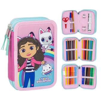 Gabby's Dollhouse Triple Pencil Case