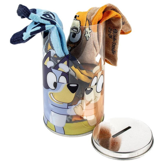 Bluey  4 Pack Socks & Money Box