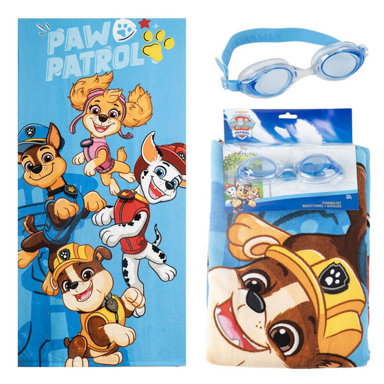 Paw Patrol  Microfibre Polyester Quick Dry Towel & Goggles Set