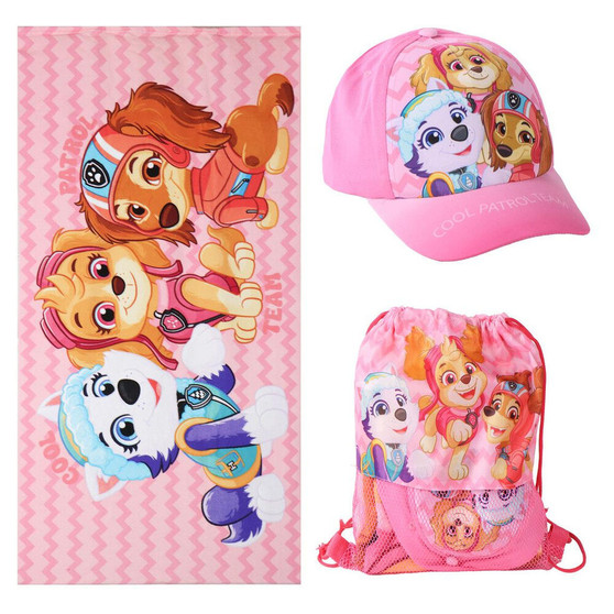 Paw Patrol Microfibre Polyester Quick Dry Towel, Cap & Bag Set