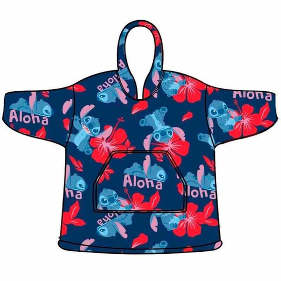 Disney Stitch Oversize Coral Hooded Blanket