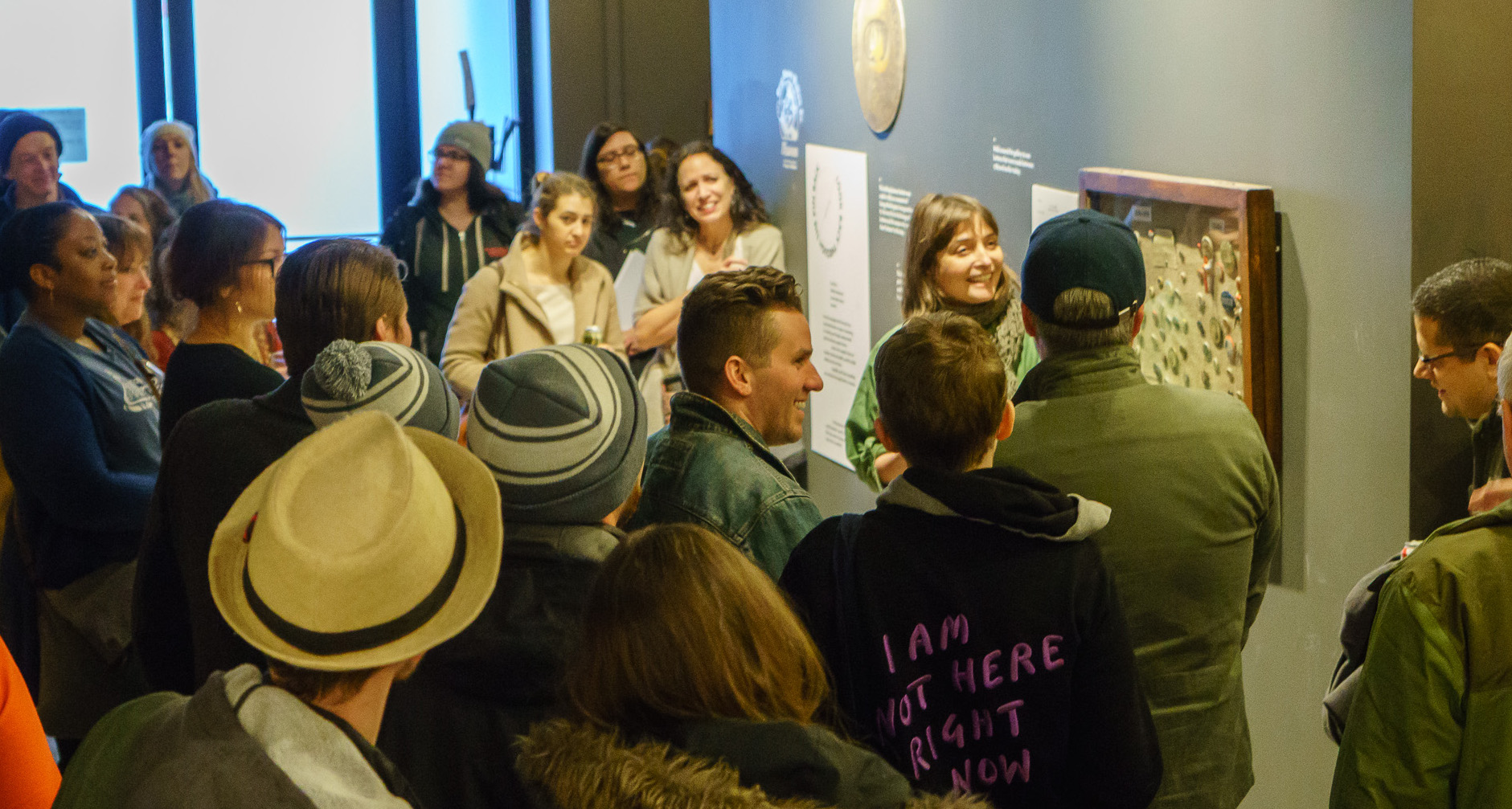 Christen Carter speaking at Pop Up Exhibit