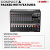 5 Core Audio Mixer 12 Channel DJ Equipment with Bluetooth USB Console