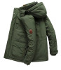 Color: Khaki, Size: XL - TELLHIGH 2024 Winter Parka Men Jacket Mens Plus Velvet Men Hooded Windbrea F640-12000032505002957