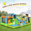 7-in-1 Inflatable Giant Water Park Bouncer with Dual Climbing Walls and 735W Blower B593-NP10366US