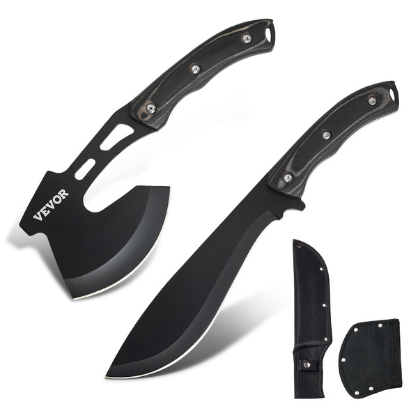 Hunting Knife and Hatchet Axe Combo Set with Sheath, Fixed Blade Tactical Knife and Camping Axe, St E415-DGNFCDTZLDF0DG8MBV0